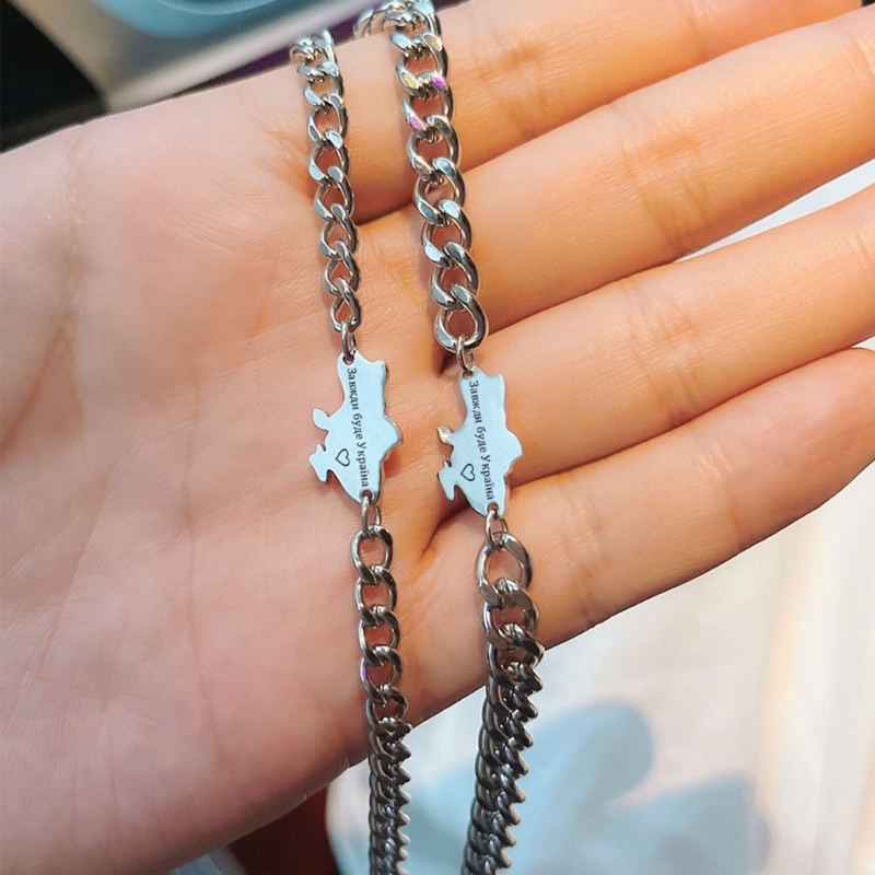 Flgo Ukraine Vòng Đeo Tay Mặt Bản Đồ Hình Học Kết Hợp Trang Sức