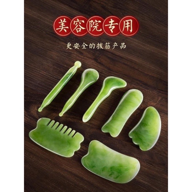 Bộ Dụng Cụ Ấn Huyệt Massage Toàn Thân 7 Món Giúp Thư Giãn, Lưu Thông Kinh Lạc- Màu Xanh Lục Ngọc