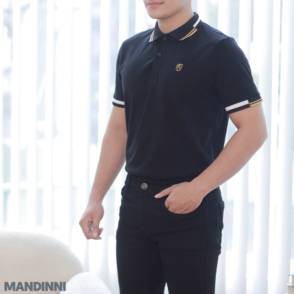 Áo thun có cổ Polo FED Mandinni chất liệu thun cotton dệt chéo thoáng mát, thấm hút mồ hôi