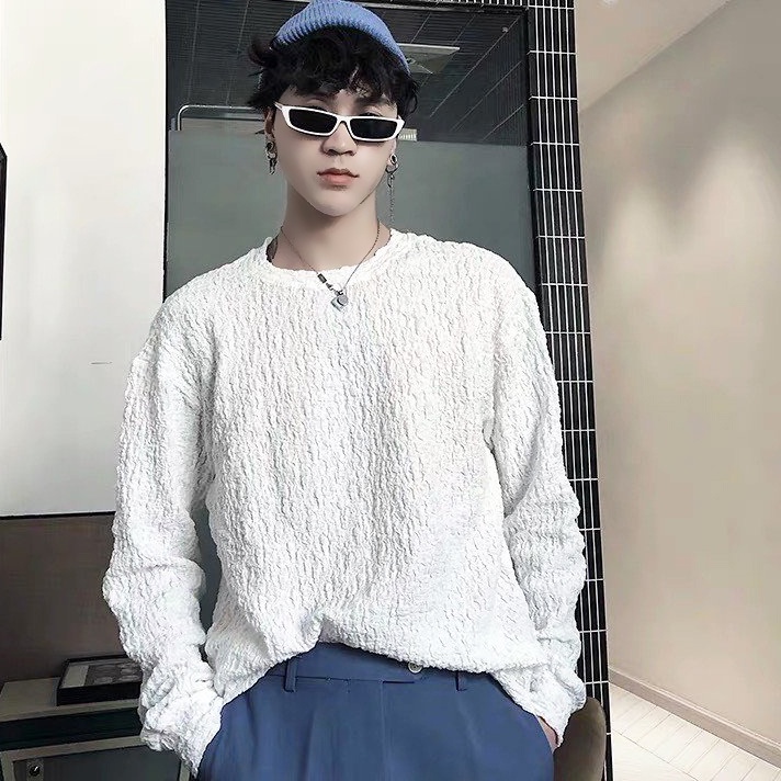 Áo thun nam tay dài Premium -  Luxury Wrinkled Foam Fabric