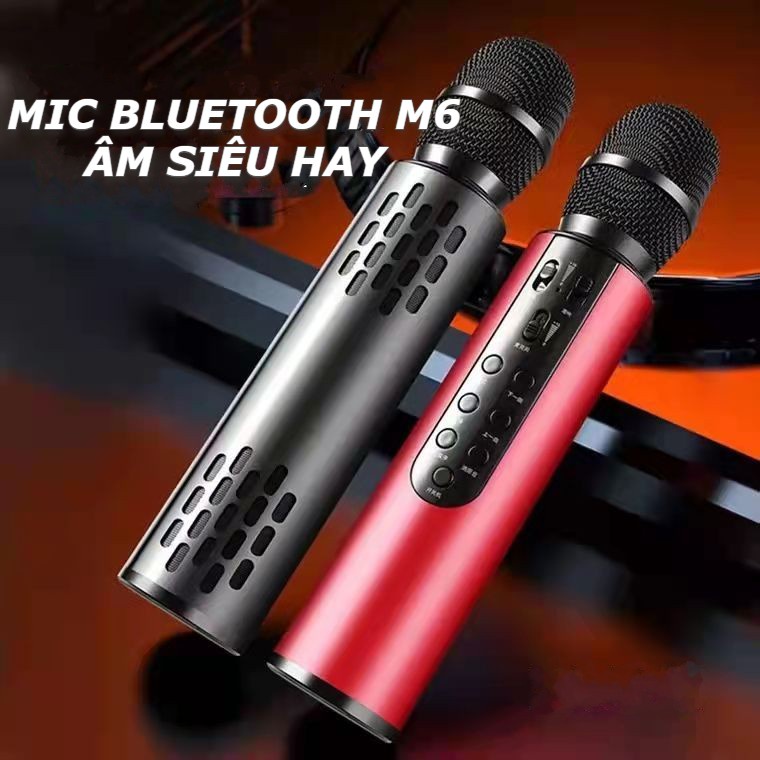 (XẢ KHO) Micro Kèm Loa Hát Karaoke Bluetooth M6 Không Dây Công Nghệ Mới NT2061