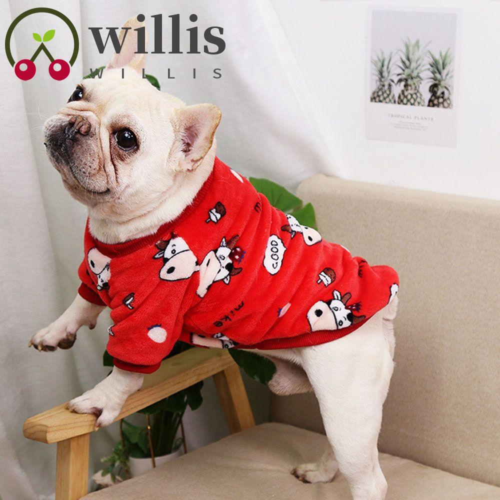 Willis Bộ Đồ Ngủ Áo Khoác Hoodie Vải Lông Cừu Nhỏ Nhắn Hình Chó Bull Pháp Dễ Thương Dành Cho Cún Cưng