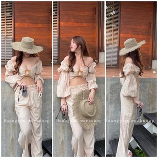 MADINA TOP - Áo croptop linen