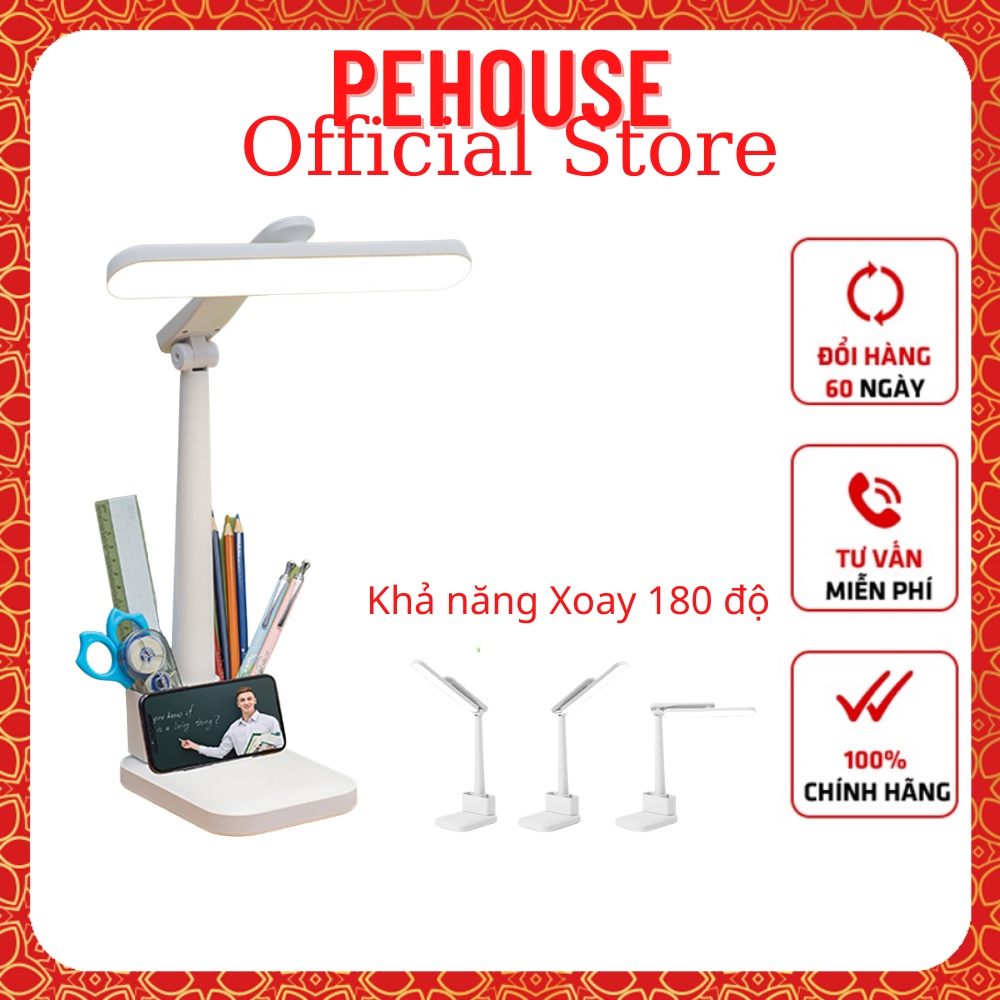 Đèn Học Để Bàn Tích Điện 3 Chế Độ Sáng Bảo Vệ Mắt - Đèn LED Học Để Bàn Chống Bóng Sáng Gập Gọn