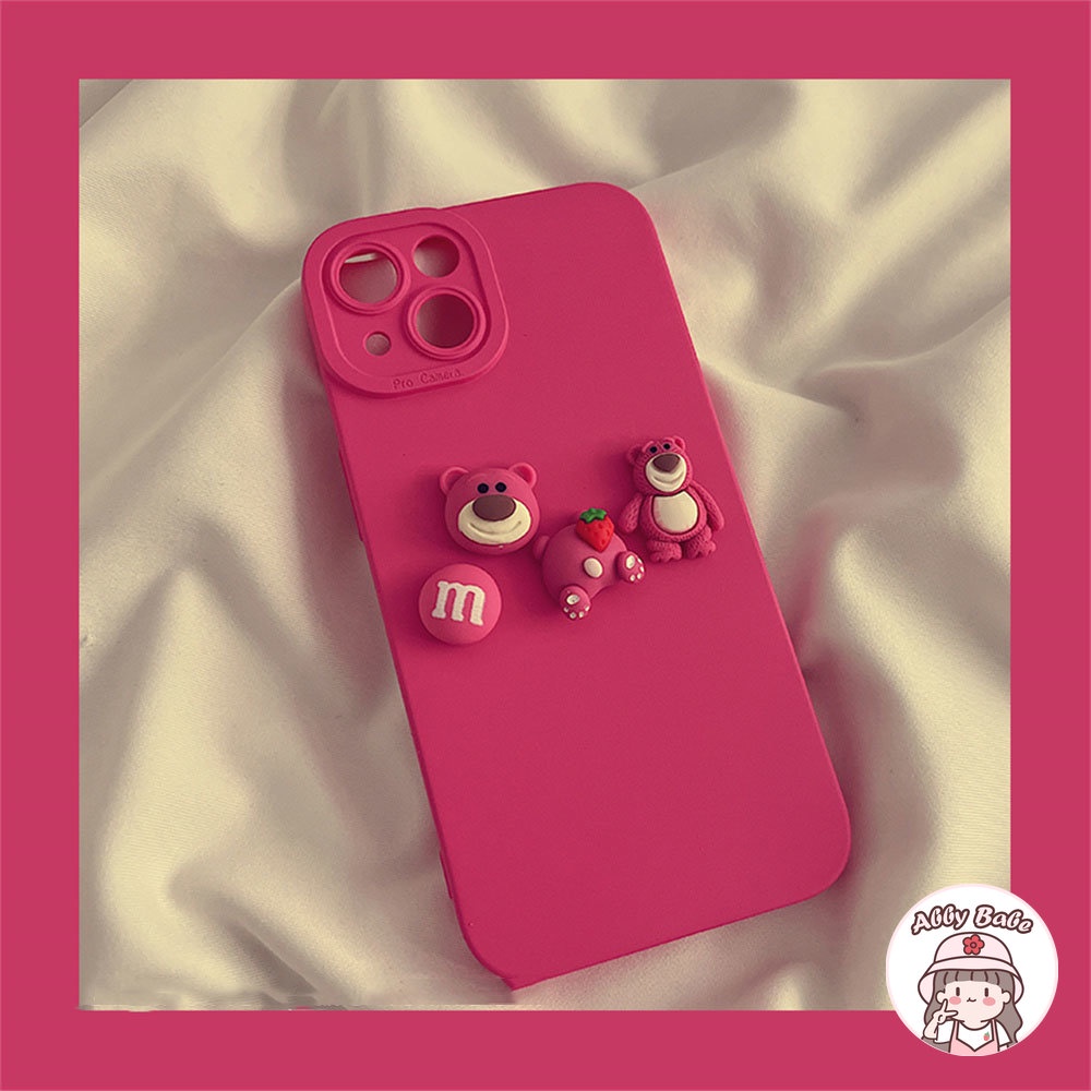 Ốp Điện Thoại TPU Mềm Chống Mồ Hôi Hình Mông Quả Dâu 3D Cho IPhone 14 Pro Max 11 7Plus 13 12 11 Pro Max X XS XR