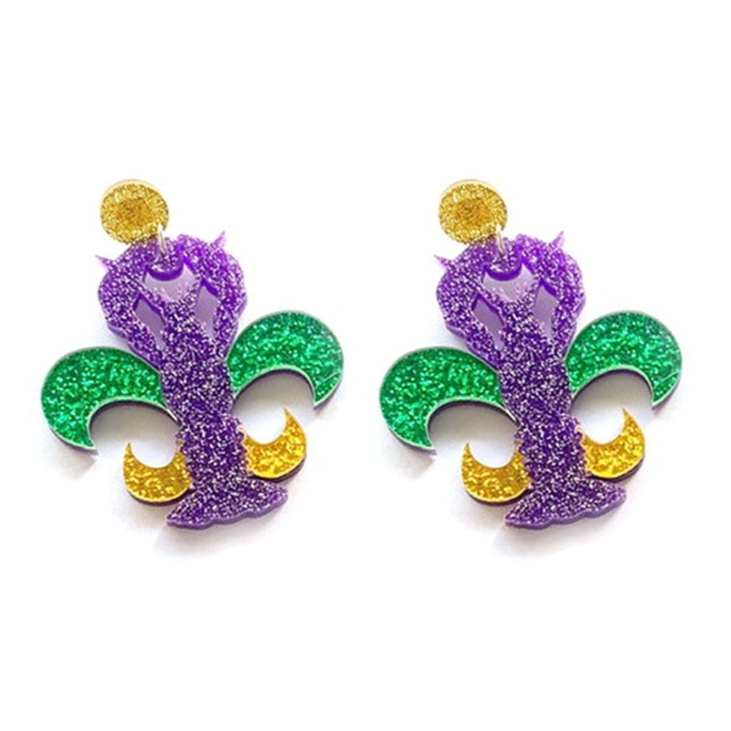 Bông Tai Dáng Dài Bằng Acrylic Phong Cách Lễ Hội Cho Nữ