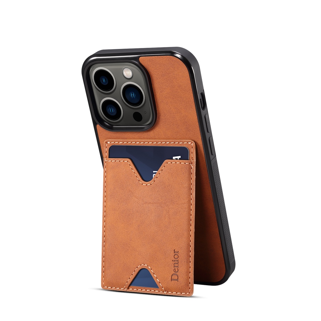 Ốp Điện Thoại Da Kèm Ngăn Đựng Thẻ Cho iPhone 14 13 12 Pro Max