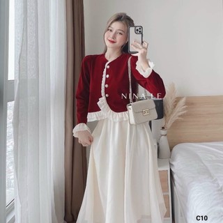Set chân váy áo croptop kiểu nữ, set 2 món chân váy voan mềm dễ thương kèm áo kiểu nữ croptop phối ren viền siêu đẹp