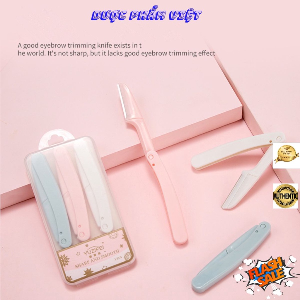 Set 3 Dao Cạo Lông Mày, Chân Mày, Tóc Mái Dành Cho Nữ