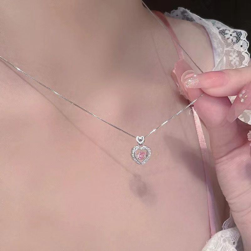 Vòng cổ Mặt Trái Tim Đính Đá Nhân Tạo Thời Trang