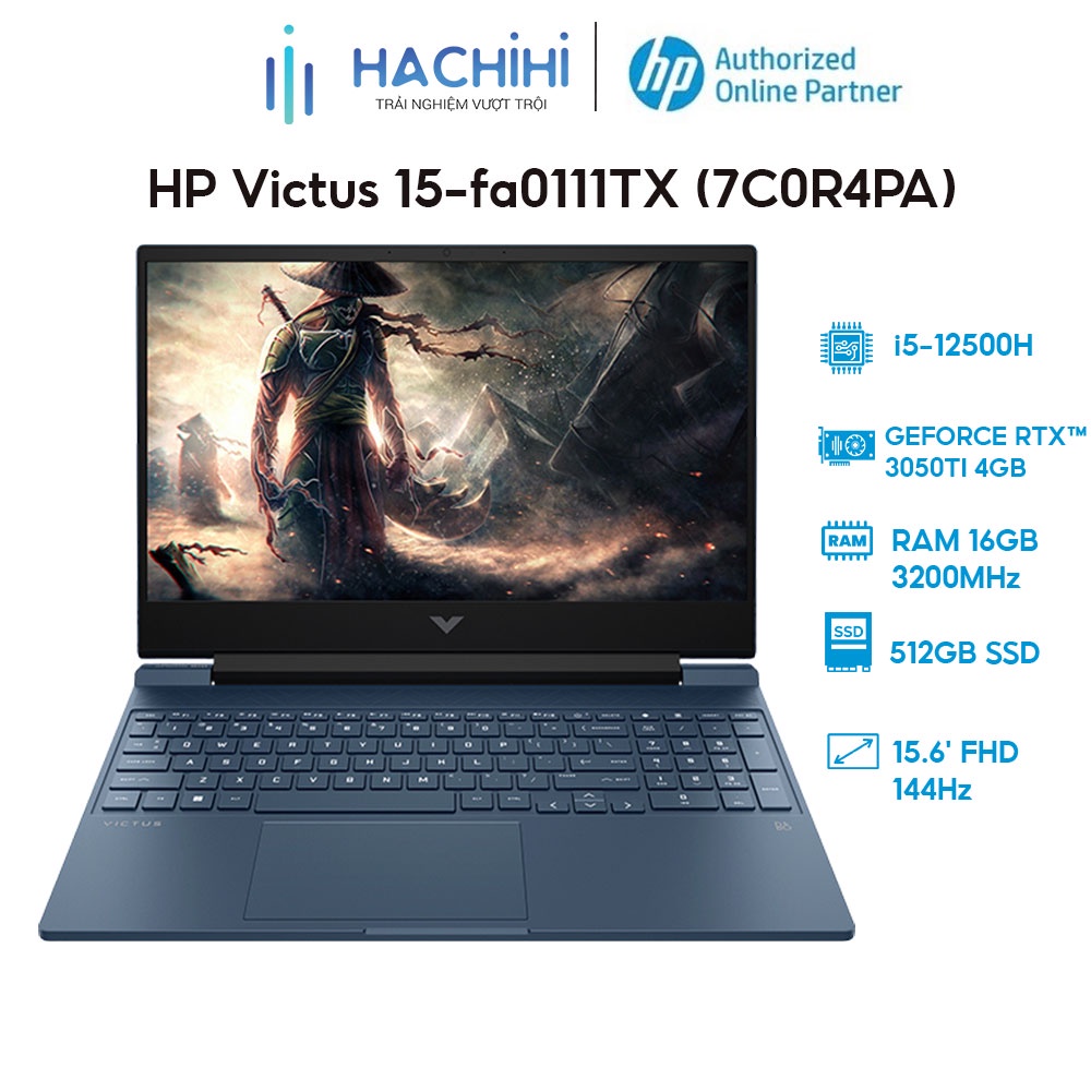 Laptop HP Victus 15-fa0111TX (7C0R4PA) (i5-12500H | 16GB | 512GB | GeForce RTX™ 3050Ti 4GB | 15.6' FHD 144Hz | Win 11)