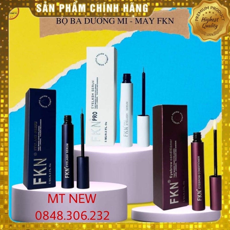 [Chính Hãng 100%] Combo Dưỡng Mi Mày FKN Mi Cong Dài, Mày Đen Rậm