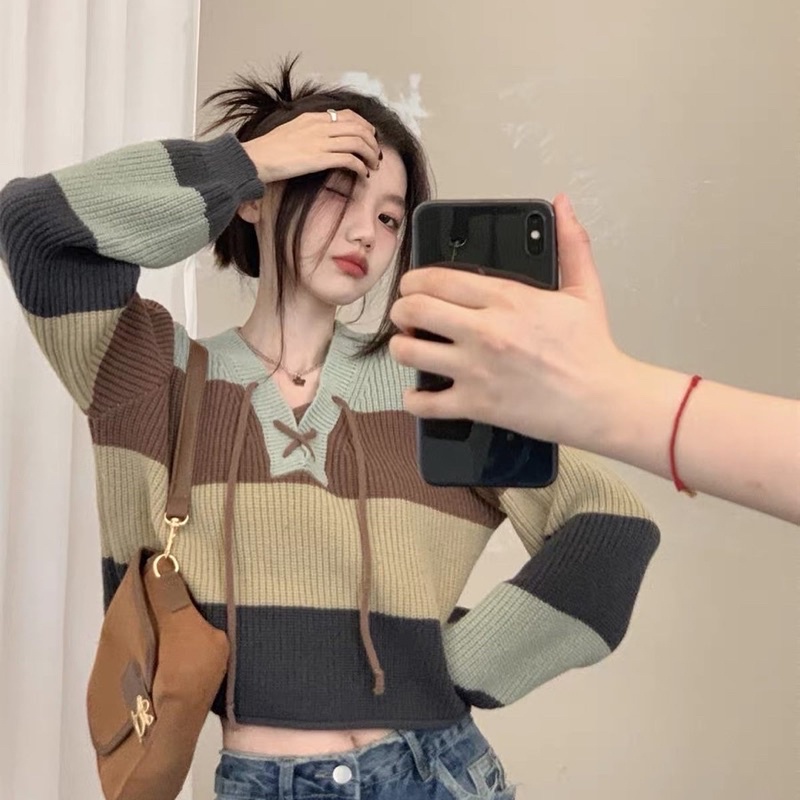 ÁO CROPTOP LEN ĐAN DÂY