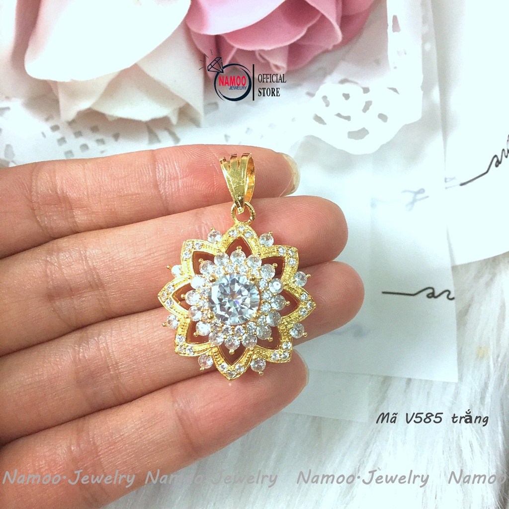 Dây Chuyền V585 Đá Trắng Đính Đá Phong Cách Quý Phái, Sang Trọng Cho Phái Nữ  Namoo Jerwelry
