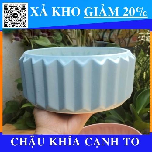 (2 size) Chậu sứ Bát Tràng Khía cạnh to trồng cây Để Bàn, Cây Nội Thất, Sen Đá, Xương rồng,