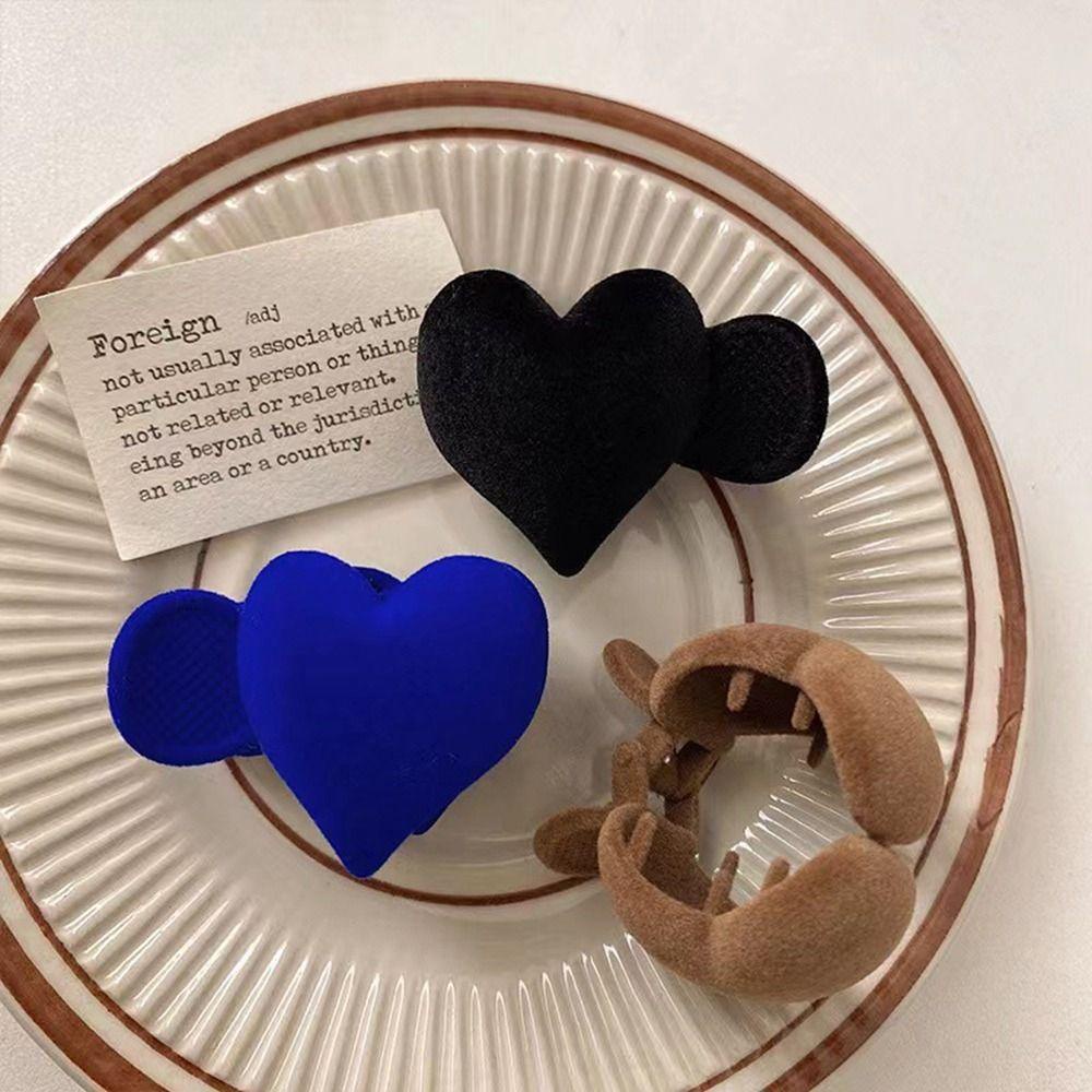 BACK2LIFE Kẹp Tóc Càng Cua Vải Nhung Hình Trái Tim Dễ Thương Sáng Tạo Dành Cho Bạn Nữ Backlife