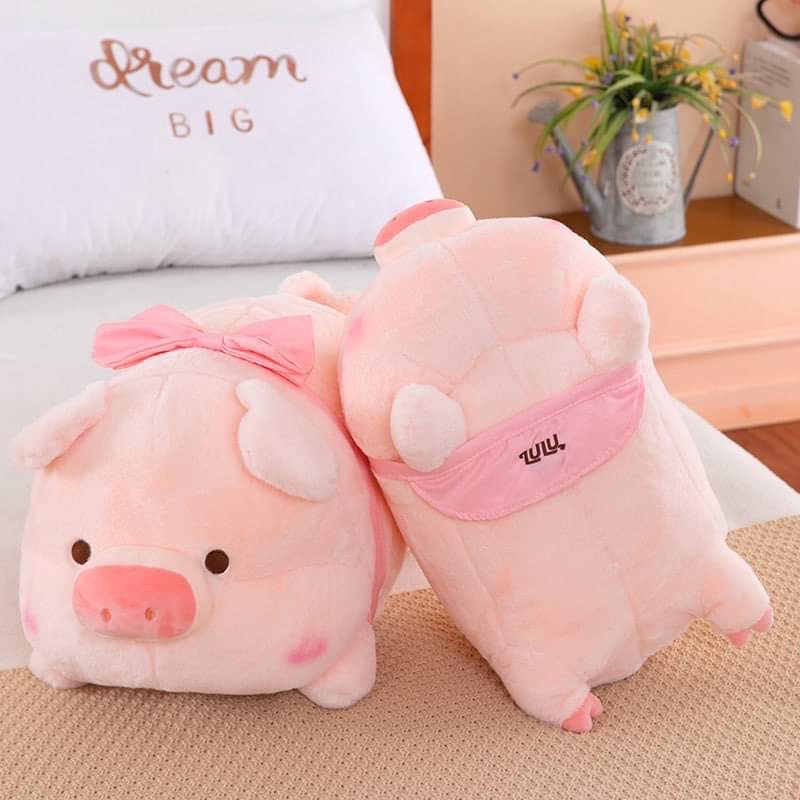 HEO BÔNG ĐEO NƠ DÁNG NẰM DỄ THƯƠNG