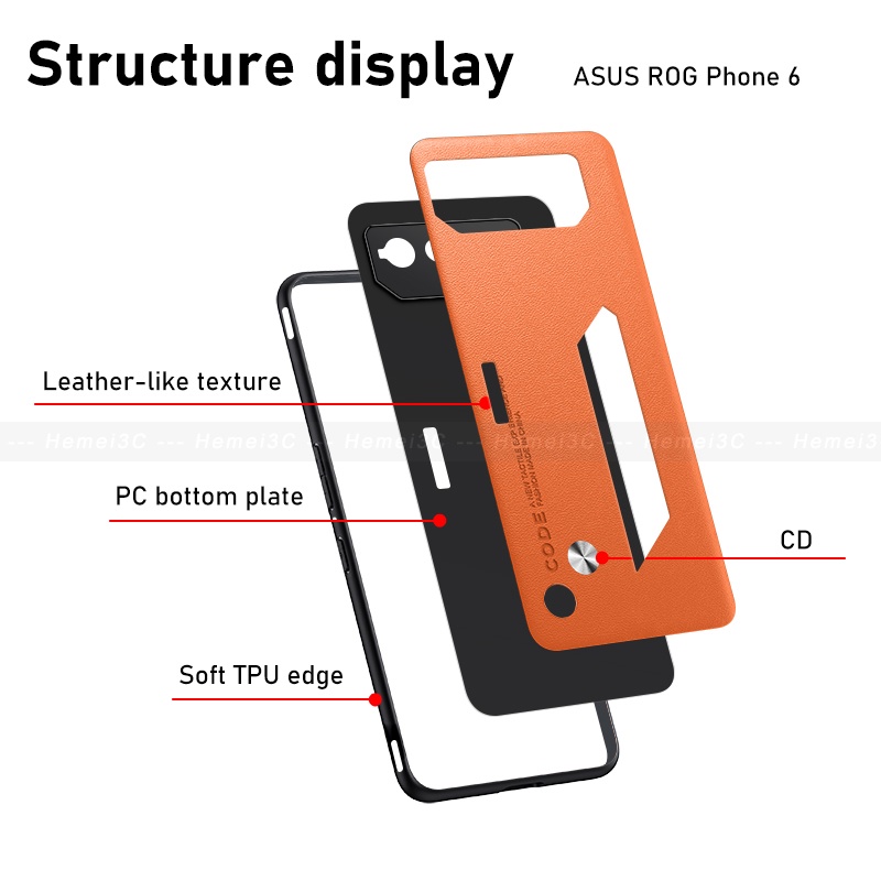 Ốp Điện Thoại PC Cứng + Da PU Thời Trang Sang Trọng Cho ASUS ROG Phone 6 6D 5 5s