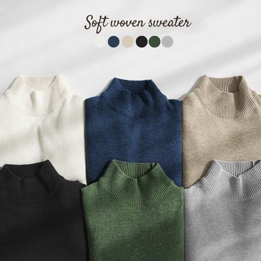 Áo len nam cổ lửng phong cách hàn quốc, chất len dệt cao cấp mềm mịn, giữ nhiệt tốt - SEOUL
