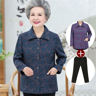 Xuân thu áo dài bà ngoại áo mỏng bà già rộng thùng thình