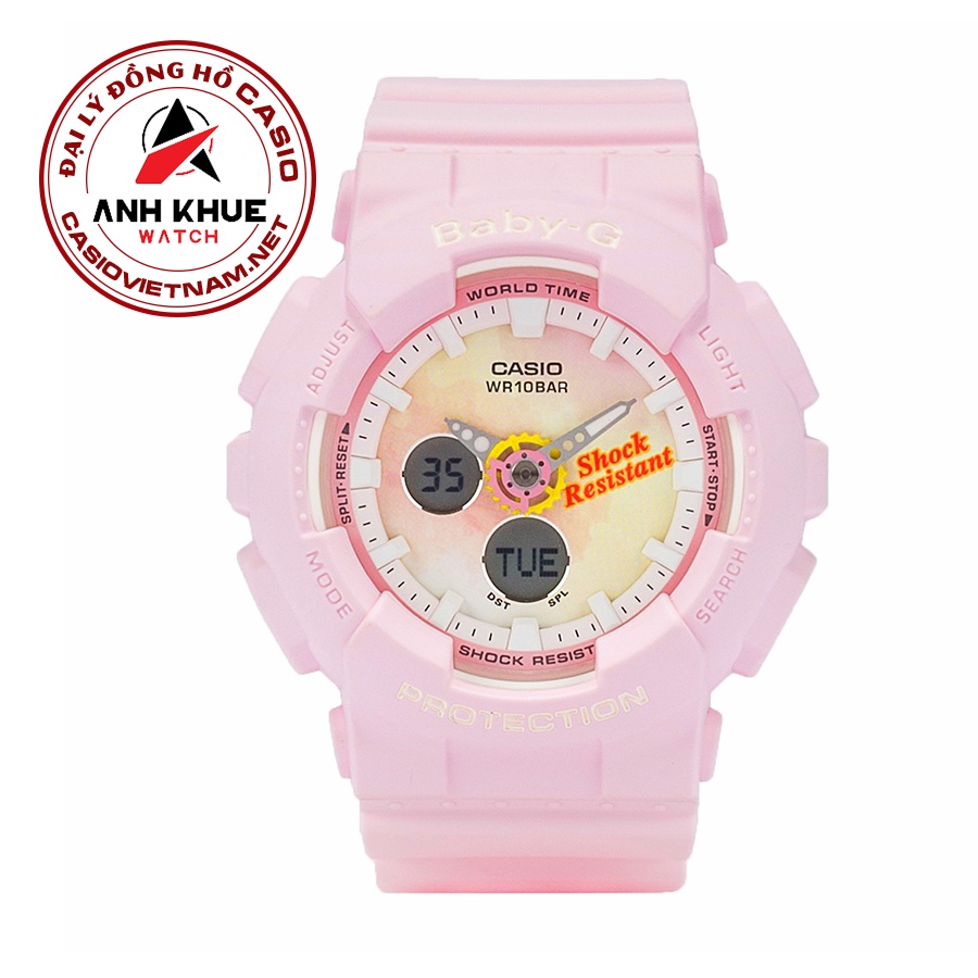 Đồng Hồ Casio BA-120TG-4ADF | Baby-G | Nữ | Dây Nhựa Màu Hồng | Summer Gradation Dial | Chống Va Đập