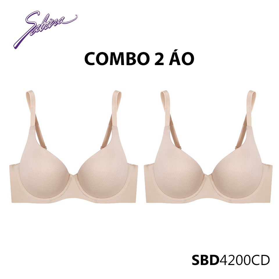 Combo 2 Áo Lót Mút Mỏng Bản Dây Áo Lớn Không Viền May Phù Hợp Người Ngực To Màu Trơn Perfect Bra by Sabina SBD4200