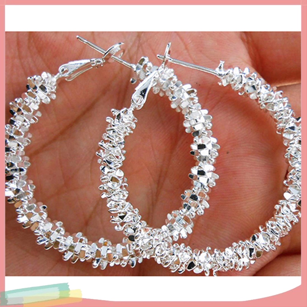 Đôi Khuyên Tai Mạ BạC LấP LáNh ThờI Trang Cho Nữ