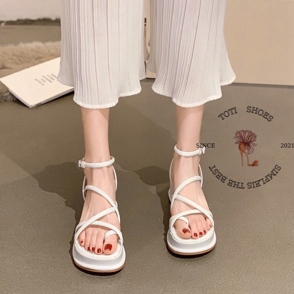 SANDAL XUỒNG TOTIIE STORE - GIÀY THỜI TRANG QUAI NGANG CHÉO DÂY MẢNH ĐẾ BẰNG NỮ TÍNH - S2212110