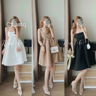 ĐẦM XOÈ👗2DÂY FROM XOÈ BUỘT NƠ PHÍA SAU HÀNG TK CC 🤩