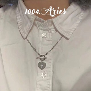 Dây chuyền mặt tim bạc cá tính unisex - 1004.aries