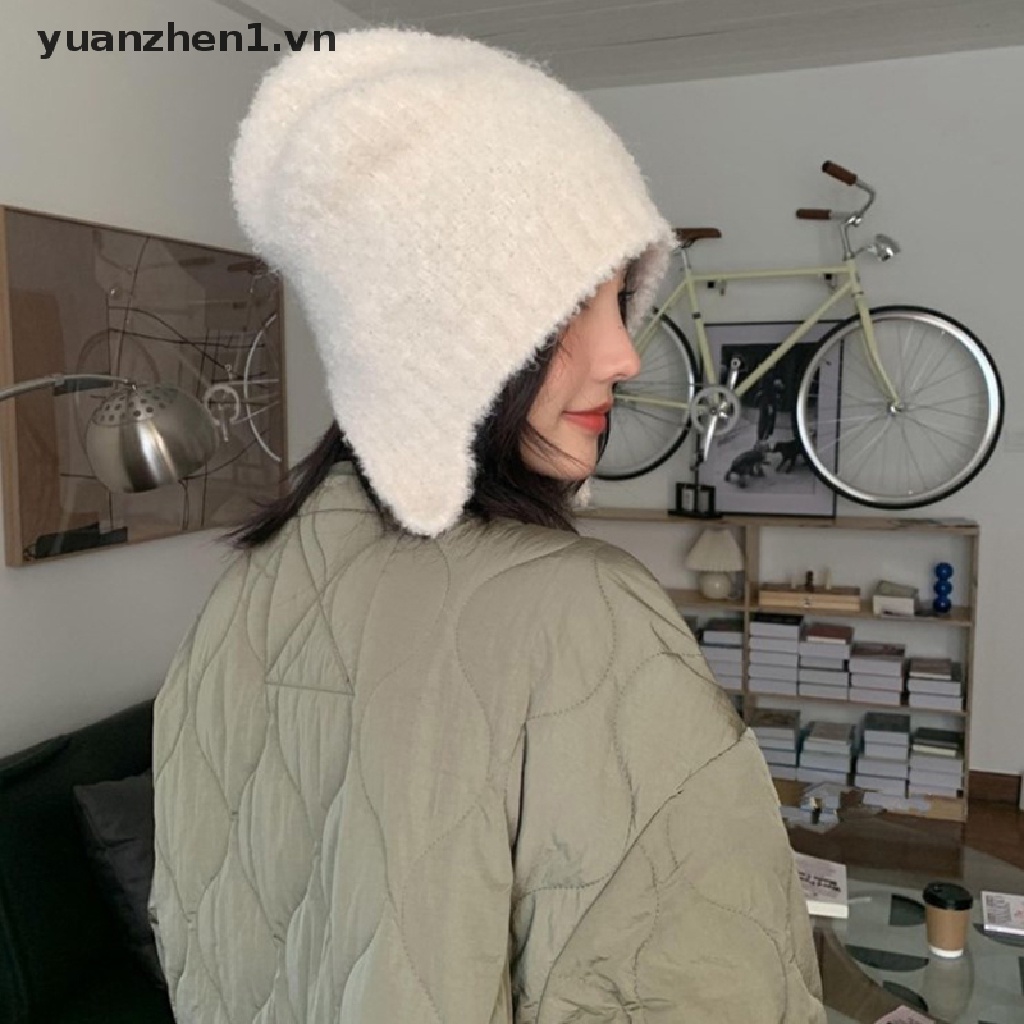 Mũ Len Dày Dặn Giữ Ấm Mùa Đông In Hình Gấu Dễ Thương Cho Nữ