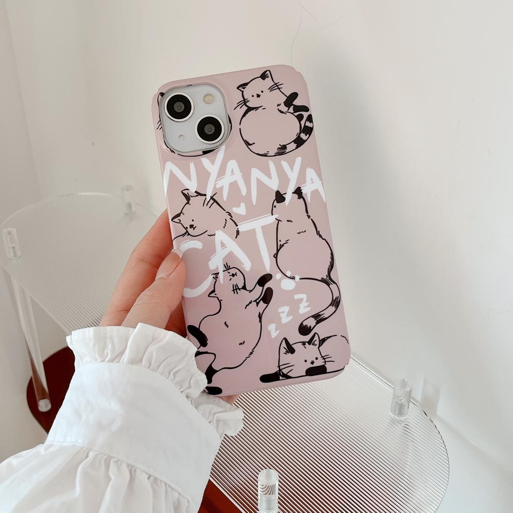 Ốp Điện Thoại Cứng Hình Mèo Cho iPhone X Xs Xr Xsmax 11 11ProMax 12 12Pro 12ProMax 13 13Pro 13ProMax 14 14Pro 14Plus 14ProMax