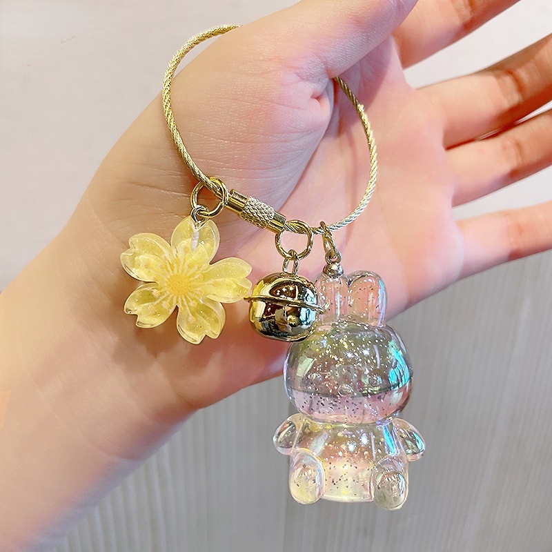 Hoạt Hình Móc Khóa Hình Chú Thỏ Ngồi Nhiều Màu Đáng Yêu