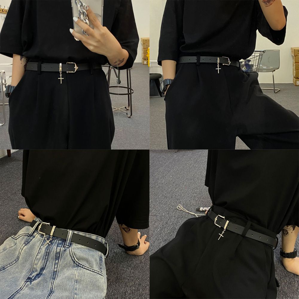 SmileFairyCC【COD &amp; Hàng Có Sẵn】Thắt Lưng Thời Trang Hip hop Harajuku Khóa Vuông Cá Tính