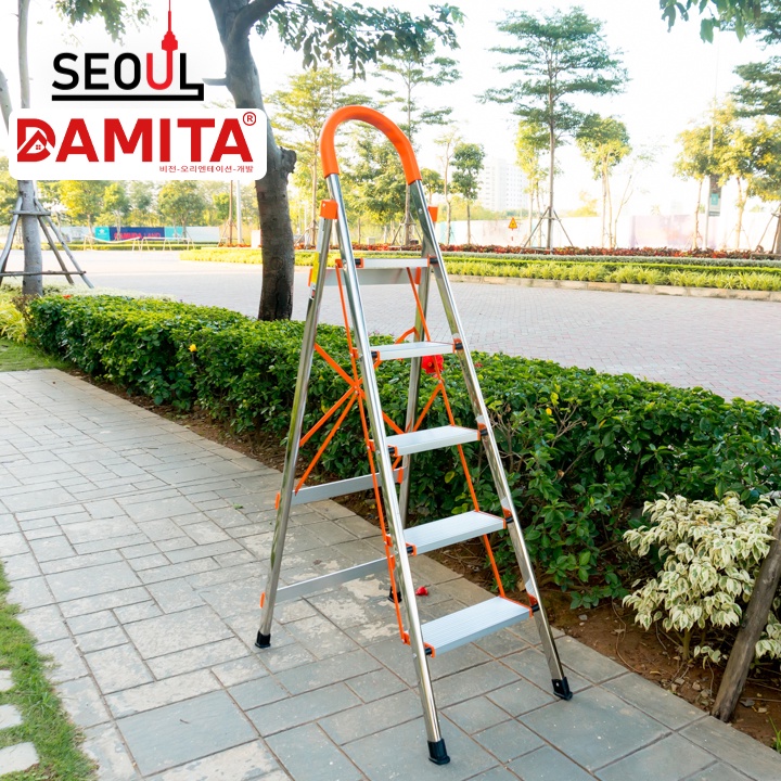 Thang nhôm ghế 3.4.5.6.7 bậc PRO DAMITA cao cấp chính hãng hàn quốc tải trọng 300kg