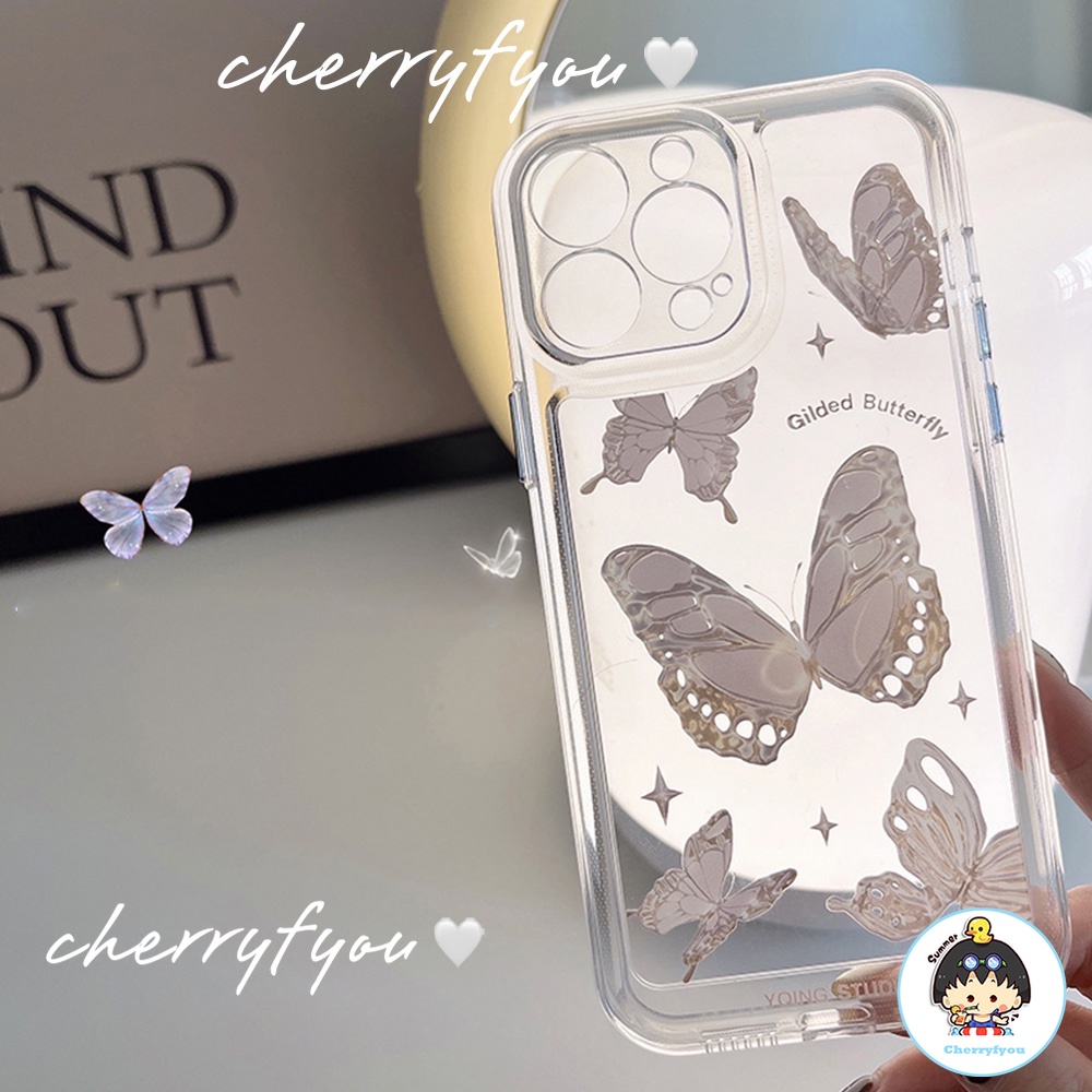 Ốp Điện Thoại TPU Mềm Trong Suốt Chống Sốc Hình Bướm Cho IPhone 14 13 12 11 Pro Max XS XR 8 7 Plus