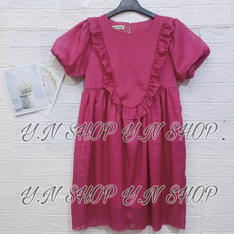 Đầm Babydoll Phối Bèo Chất Voan Tơ Nhẹ Nhàng Xinh Xắn