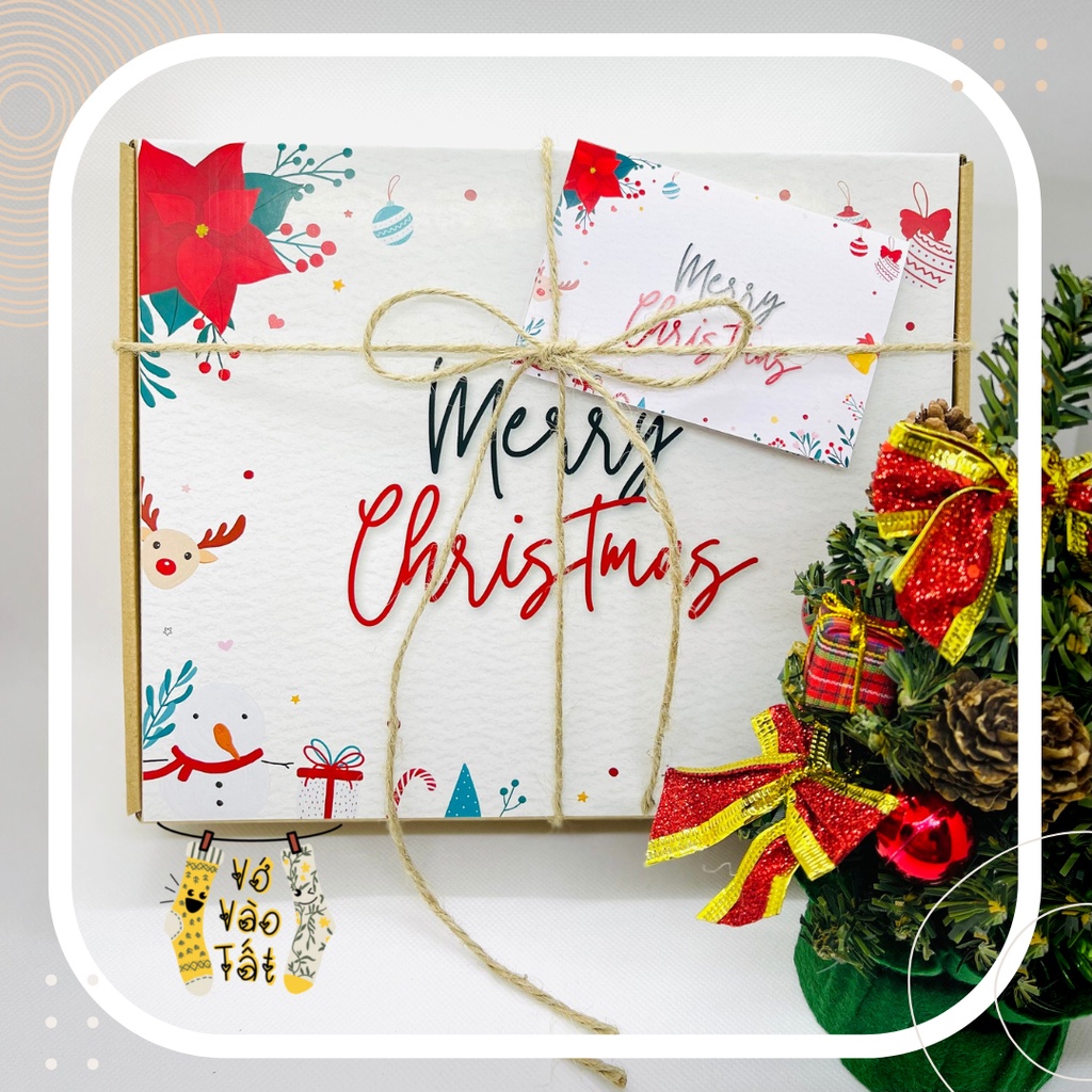 HỘP QUÀ GIÁNG SINH TÔNG ĐỎ VÀ XANH LÁ NHIỀU MẪU