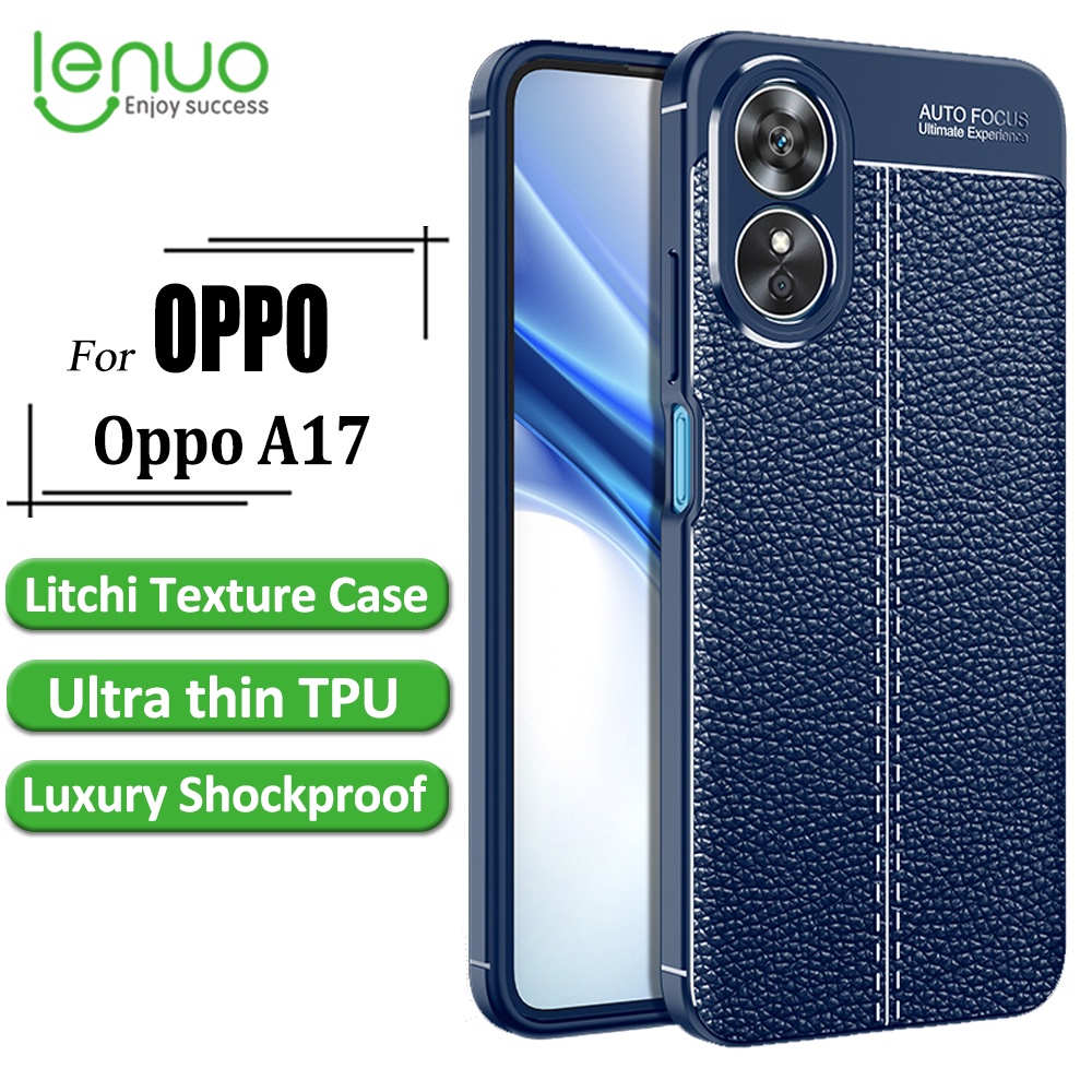 Lenuo Ốp Lưng Bọc Da Sần Cho Điện Thoại OPPO A17
