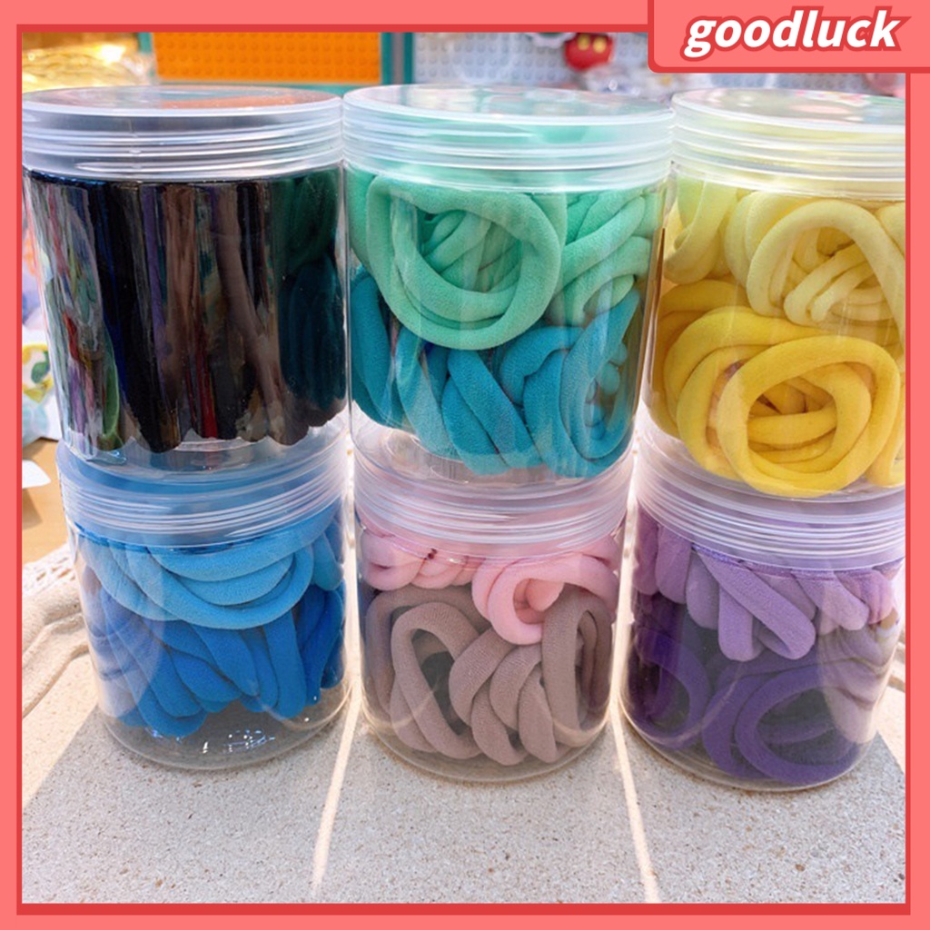 Chúc may mắn| Hộp 50 Dây Cột Tóc Đuôi Ngựa Màu Sắc Nhã Nhặn Dành Cho Nữ