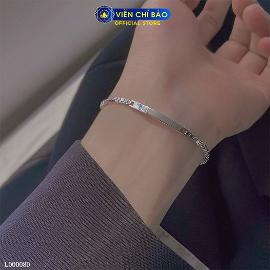 Lắc tay xích vuông khắc chữ nữ chất liệu bạc Thái 925 thời trang phụ kiện trang sức nữ Viễn Chí Bảo L000080-F