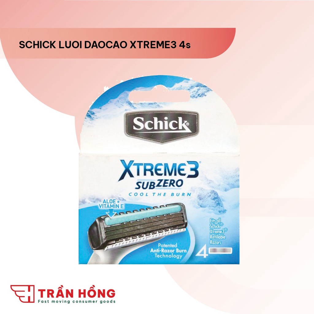 Vỉ 4 Lưỡi Dao Cạo Schick Xtreme3 4s