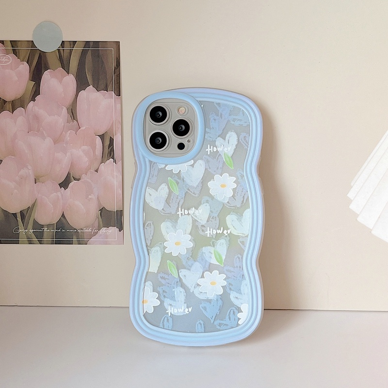 Clear Flower Casing Redmi Note 12 4G 5G 11S 10S 11 10 Pro 9 8 12C A1 10C 10A 9C 9S 9A 6A 5A POCO X4 X5 M3 X3 Pro NFC Cute Waves Edge Love Floral Round Full Lens Protection Soft Phone Back Case Cover BW 35