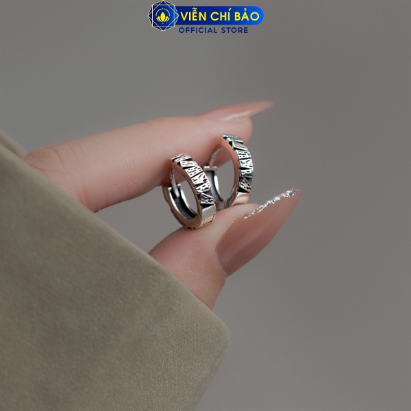 Bông tai zig zac khóa tròn bạc Thái 925 thời trang phụ kiện trang sức Viễn Chí Bảo B000619