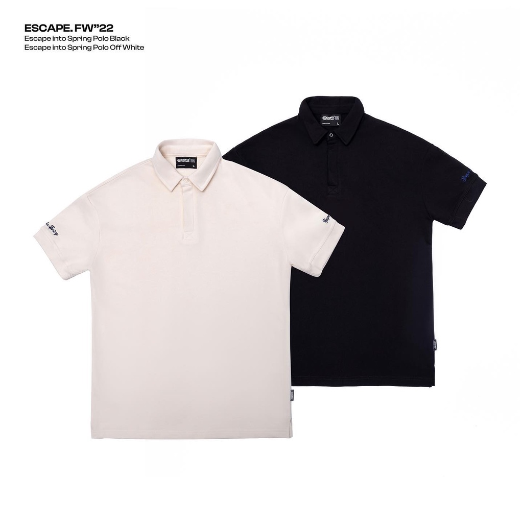Áo Polo Escape into Spring_ Off White/Black