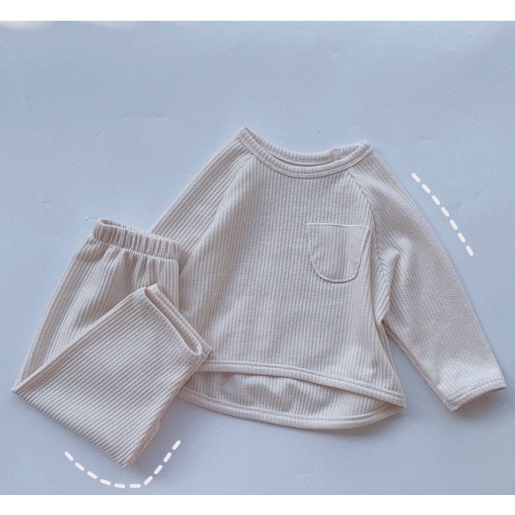 Bộ Quần Áo Dài Tay Thu Đông Cho Bé Trai Bé Gái, Bộ Quần Áo Trẻ Em Mặc Nhà