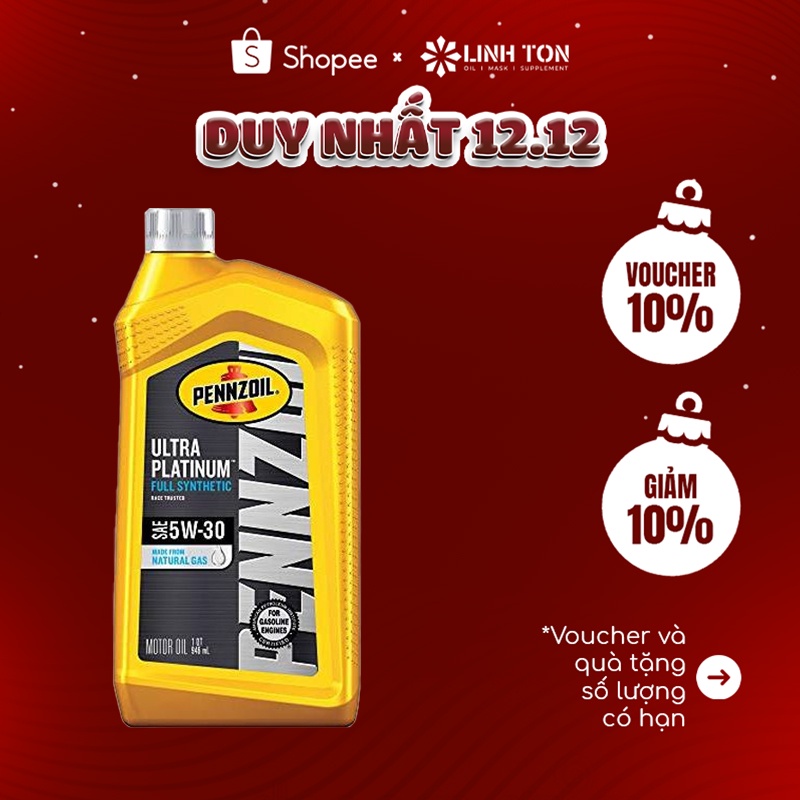 Nhớt nhập khẩu cao cấp cho tay ga Pennzoil Ultra Platinum 5w30 (hoặc 5w40)