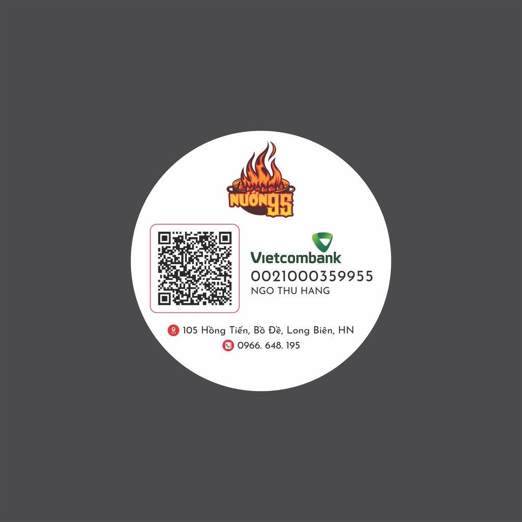 Decal in sticker dán mã QR số tài khoản - Làm theo yêu cầu
