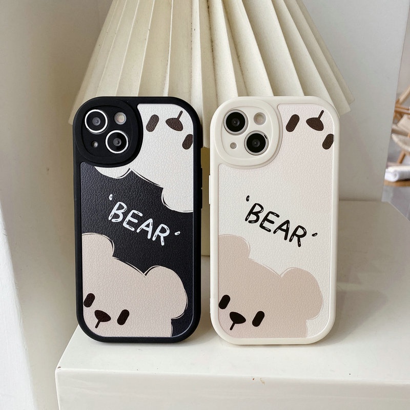 Ốp lưng iPhone 15 14 13 12 11 Pro Max X XR XS Max 8 7 6 6S + Plus SE 2020 iPhone15 iPhone14 iPhone13 iPhone12 iPhone11 iPhone8 iPhone7 Round Protect Camera Bear Soft Case