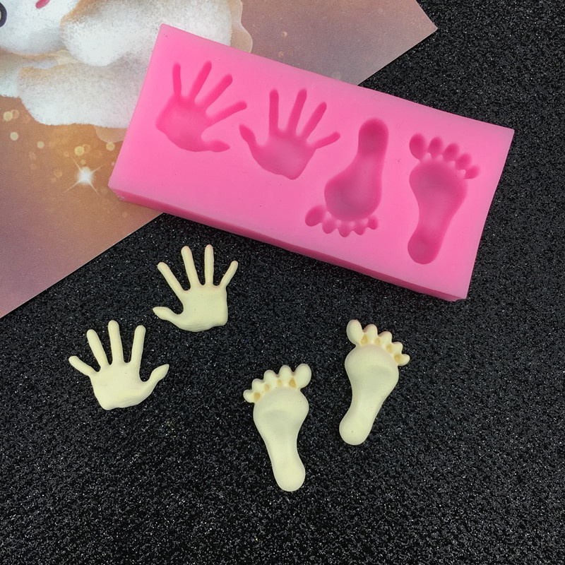 Khuôn silicone Tạo Hình Bàn Chân Em Bé mini Làm Bánh diy